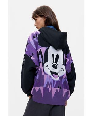 Desigual Felpa Mickey, Donna, Nero - Blu