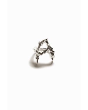 Desigual Anello Lettera A Placcato Argento Zalio, Nero