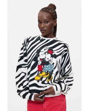 Desigual Pull Imprimé Disney, Femme, Blanc
