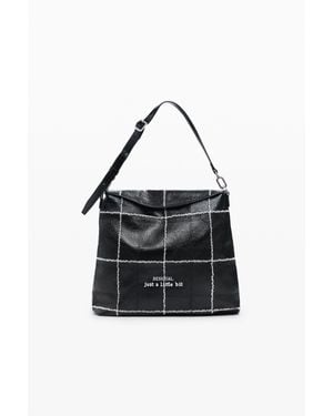 Desigual Sac À Dos À Carreaux Convertible Moyen - Noir