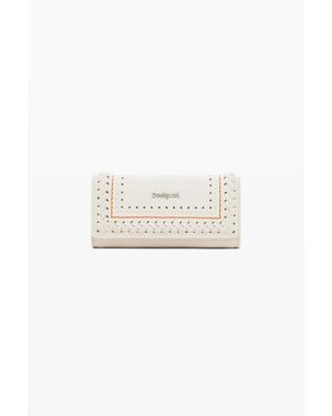Desigual Porte-Monnaie Tressé Avec Surpiqûres - Blanc
