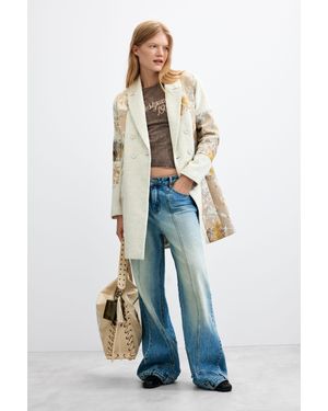 Desigual Pantalone Combinato - Blu