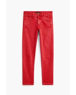 Desigual Jean Slim, Femme, Coton, Rouge