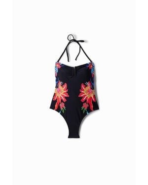 Desigual Costume Bagno Fascia Giungla, Nero - Rosso