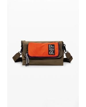 Desigual Borsa Voyager Multiposizione, Poliestere, Verde - Rosso
