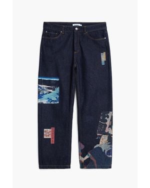 Desigual Jean Imprimé Oriental - Bleu