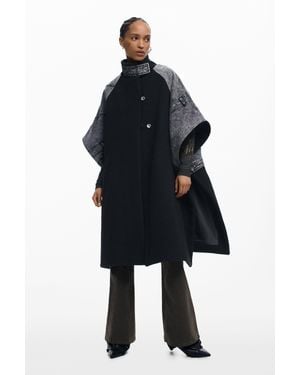 Desigual Poncho Ibrido - Blu