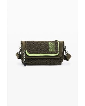 Desigual Borsa Modulare Combinata, Poliestere, Verde