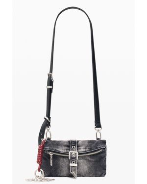 Desigual Portamonete Denim Micro, Donna, Nero