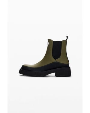 Desigual Stivale Stile Chelsea, Verde - Nero