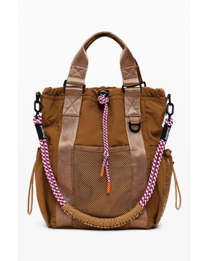 Desigual Sac À Dos Multiposition À Cordons - Marron
