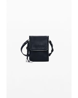 Desigual Porta Cellulare Portamonete, Poliuretano, Nero - Blu