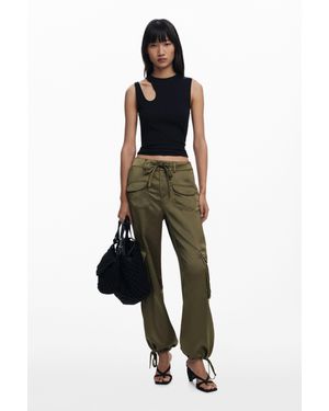 Desigual Pantalon Cargo Satiné - Noir