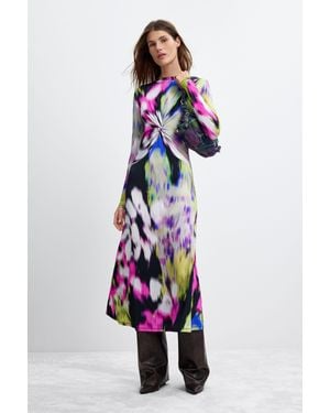 Desigual Robe Longue Imprimée M. C. Lacroix, Femme, Viscose - Blanc