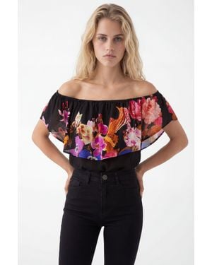 Desigual Body Floreale M. Christian Lacroix, Donna, Nero - Rosso