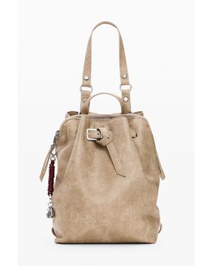 Desigual Zaino Medio, Donna, Poliuretano, Bianco - Neutro