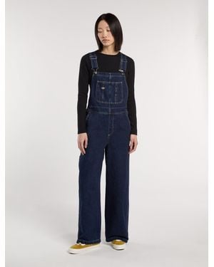 Dickies Mechanic Loose Denim Bib Overalls - Blue