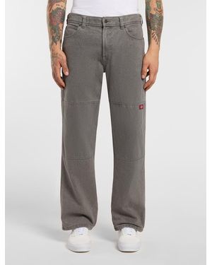 Dickies Double Knee Loose Straight Jeans - Grey