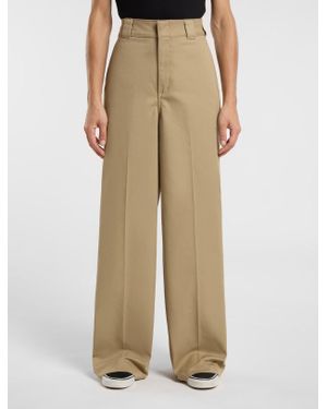 Dickies Wide Leg Work Trousers - Natural