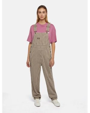Dickies Denim Classic Hickory Stripe Bib - Red