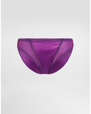 Dolce & Gabbana Satin And Lace Briefs - Purple