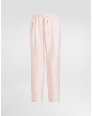 Dolce & Gabbana Silk Twill Jogging Trousers - Pink