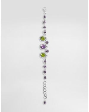 Dolce & Gabbana Eleganza Bracelet 18-Carat, Amethysts, Peridots, And Sapphires - White