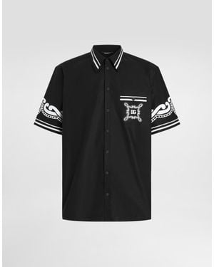 Dolce & Gabbana Patterned Silk Shirt - Black