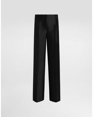 Dolce & Gabbana Wool And Silk Faille Pants - Black