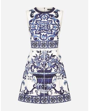 Dolce & Gabbana Majolica Mini Dress - Blue