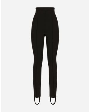 Dolce & Gabbana Jersey Milano Rib Leggings With Stirrups - Black