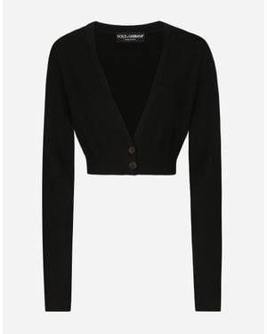 Dolce & Gabbana ウール プランジネック カーディガン - ブラック