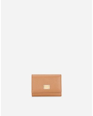 Dolce & Gabbana Portafoglio french flap in pelle di vitello dauphine - Bianco