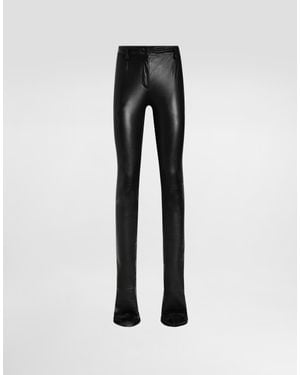 Dolce & Gabbana Leather Trousers - Black