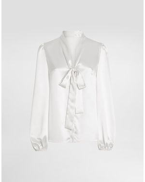 Dolce & Gabbana Silk Satin Shirt - White