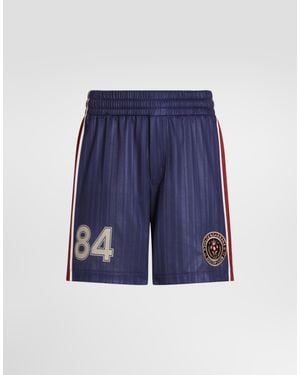 Dolce & Gabbana Bermudas En Jersey A Rayas - Azul