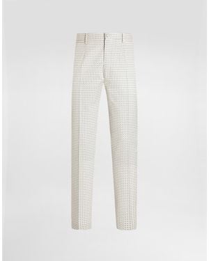Dolce & Gabbana Micro Pattern Jacquard Trousers - White