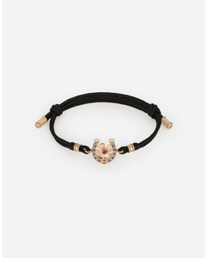 Dolce & Gabbana Good Luck ブレスレット イエロー＆ホワイトゴールド - ブラック