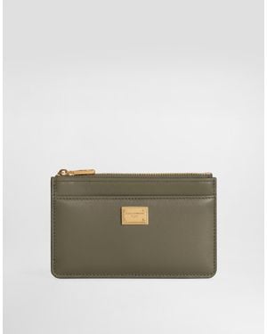 Dolce & Gabbana Plongé Calfskin Card Holder - Grey