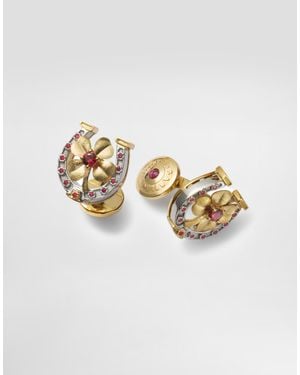 Dolce & Gabbana Good Luck Cufflinks 18 Carat And Rubies - Metallic