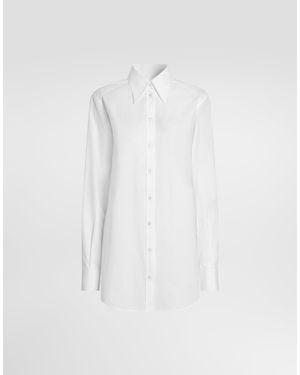 Dolce & Gabbana Camisa En Popelina A Rayas - Blanco