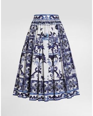 Dolce & Gabbana Maiolica Print Skirt - Blue