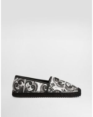 Dolce & Gabbana Alpargatas De Lona Con Estampado De Conchas - Blanco