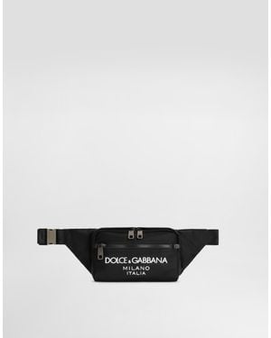 Dolce & Gabbana ウエストポーチ スモール ナイロン ラバライズドロゴ - ホワイト