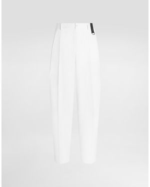 Dolce & Gabbana Cotton Gabardine Trousers - White