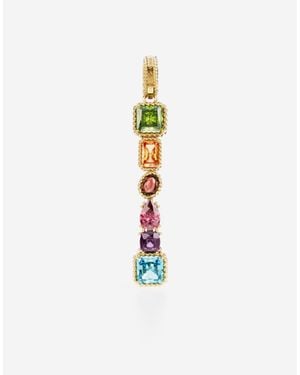 Dolce & Gabbana Charm I Lettering 18-Carat And Multicoloured Gems - White