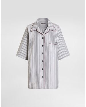 Dolce & Gabbana Striped Poplin Shirt - Weiß