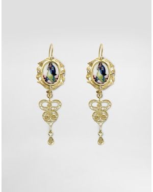 Dolce & Gabbana Sicily Earrings 18-Carat And Colorless Sapphires - Blanco