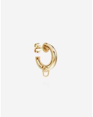 Dolce & Gabbana レインボーアルファベット イヤリング 18Kイエローゴールド - ホワイト