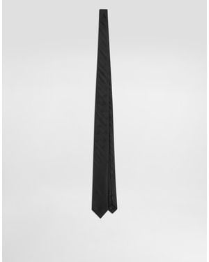 Dolce & Gabbana Corbata En Jacquard Con Logotipo Dg - Blanco
